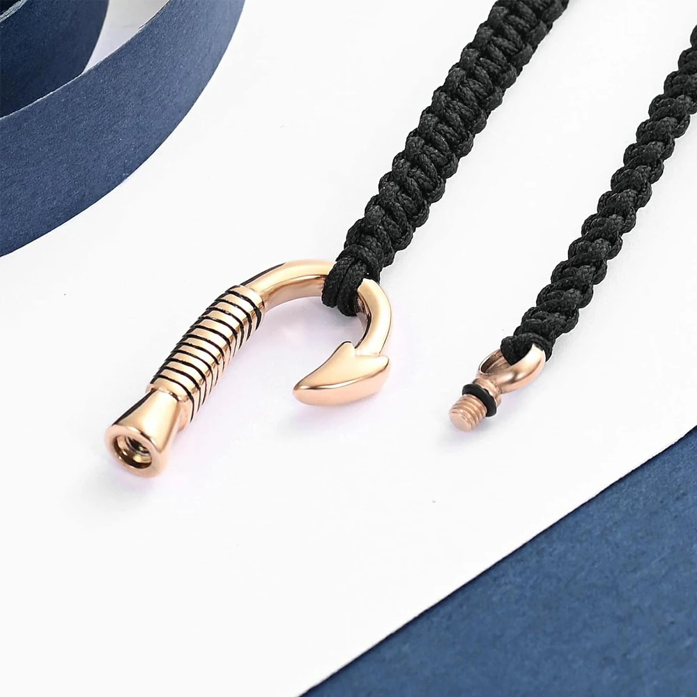 Cremation Ashes Bracelet Fish Hook Urns Pendant For Pet Human Ashes Memorial Keepsake Bangle Jewelry Adjustable