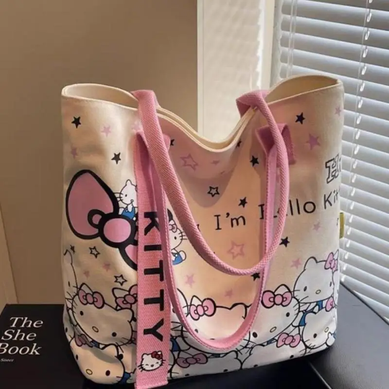 Аниме Sanrio Hello Kitty большая вместительная сумка на плечо с рисунком Kt Cat, сумка, рюкзак, школьный рюкзак, подарки на праздник, Рождество, Хэллоуин
