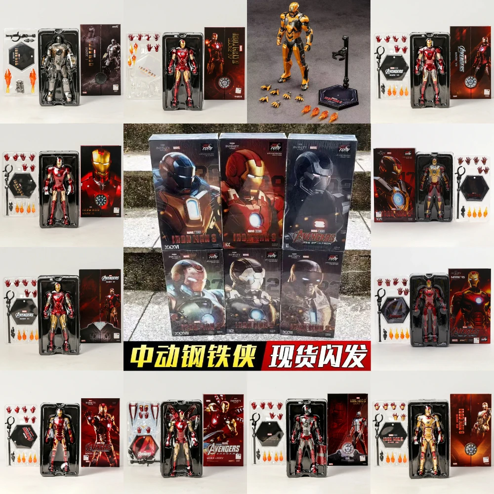 ZD Toys Boneco Colecionável Homem de Ferro Mark MK 1-7 17 21 28 42 43 45 46 85 Tony Stark Figura de Ação Brinquedo