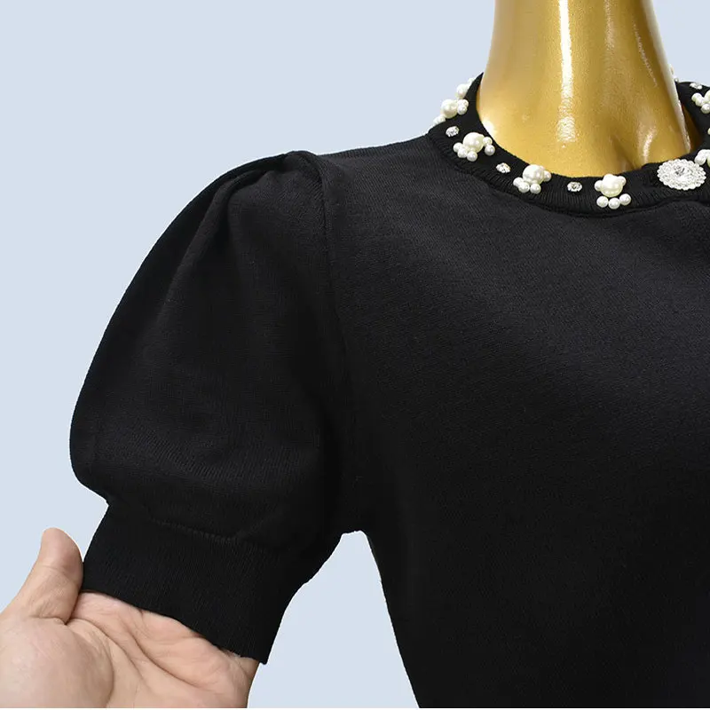 

Design Sensation Heavy Embellied round Ne ort Sve Вязаный утягивающий женский ор-кардиган из ледяного шелка Youngening