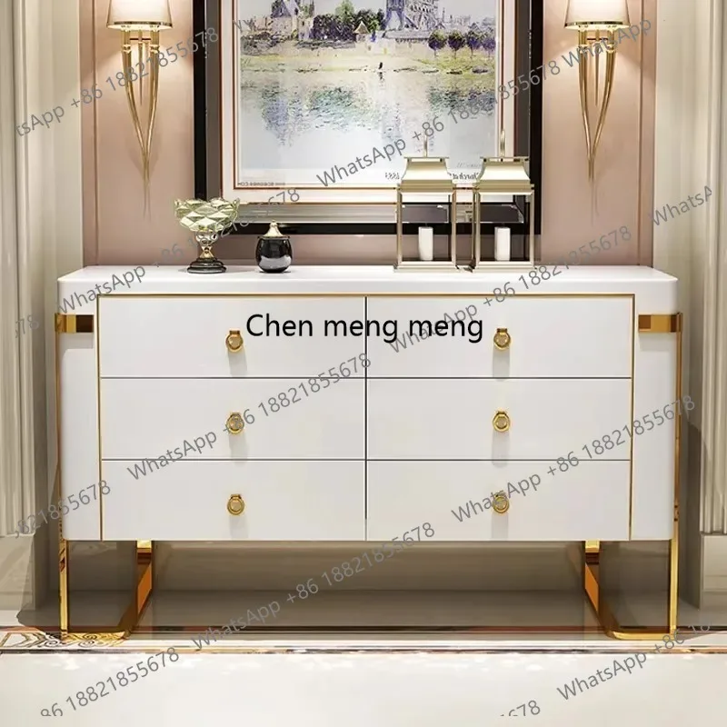 

Итальянский минималистичный шкаф с шестью ящиками из цельного дерева, комод для спальни, шкаф для хранения ящиков, шкафчик, современный светильник для гостиной