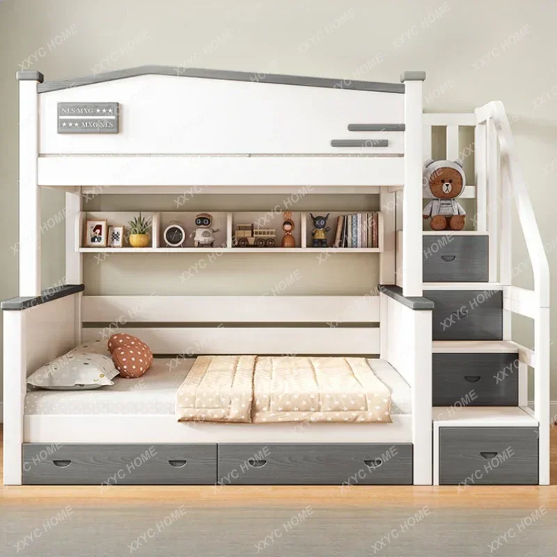 Drawers Headboard Bunk Bed  Pretty Luxury Bedroom Up Down Bed Children Modern Cama Infantil Bedroom Furniture