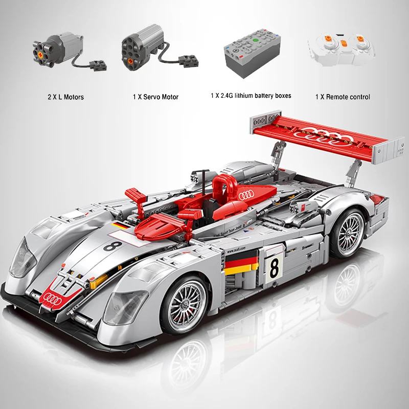 

MOC Supercar R8 2426pcs racing Speed Champion Racer Building Blocks Brick DIY Birthday Gift
