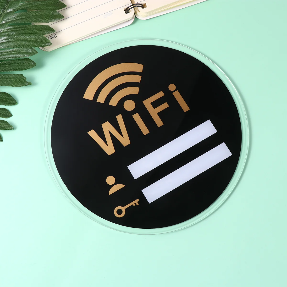 Exquisite Acrylic Wifi Sign Useful Wall Sticker Acrylic Reminder Pratical Wifi Password Acrylic Reminder (20x20cm)