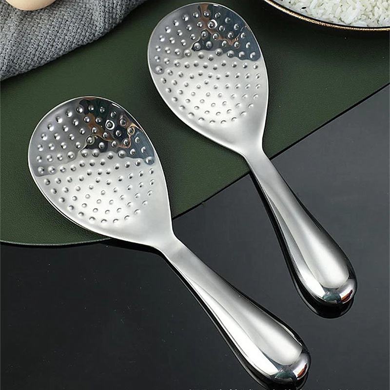 

Stainless Steel Non-stick Rice Spoon High Temperature Resistant Thickened Rice Shovel Enlarged Public Spoon Kitchen Utensils