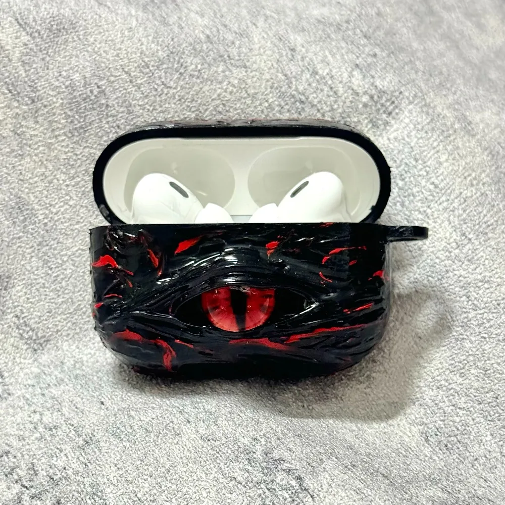 For Airpods Pro1/2 Cthulhu's Eye Earphone Case Airpods 4 Wireless Bluetooth Blood Red Night Light TPU Earphone Protective Case view 6