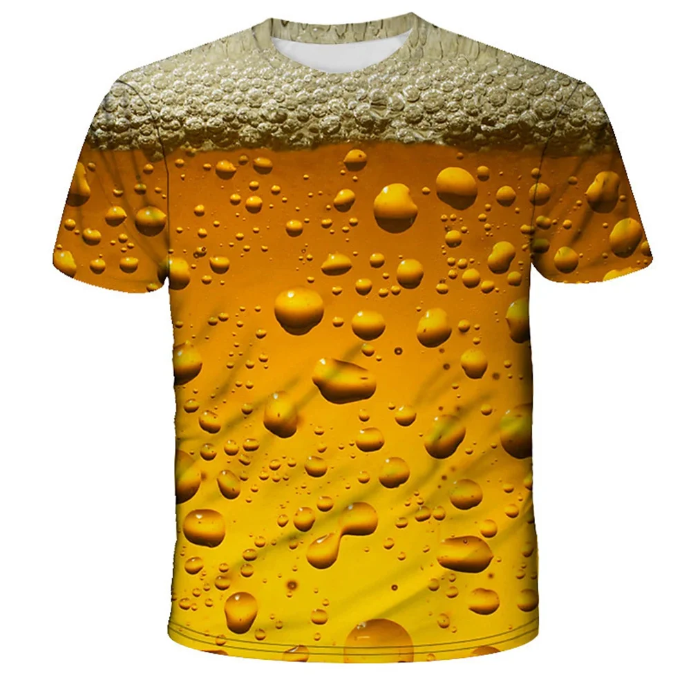 Camiseta con estampado 3d para hombre, camisa divertida de cerveza, ropa de calle informal de verano, Unisex, 2023