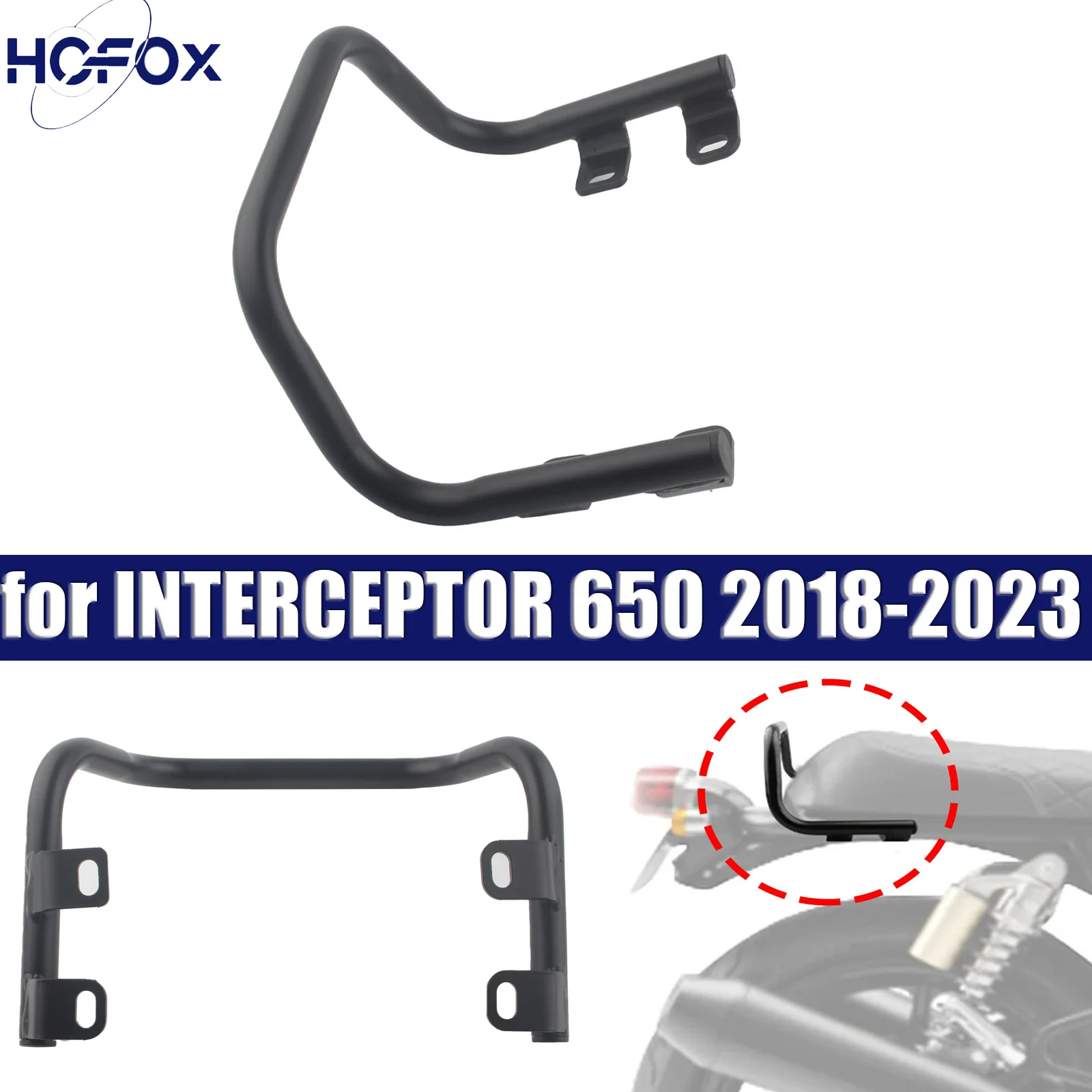 

Passenger Rear Solo Seat Luggage Rack Support Shelf for INTERCEPTOR 650 2018-2023