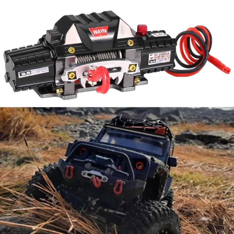 Professional Dual Motors Metal Winch Load Capacity Winch Controller CH3 Cable for 1/8 1/10 RC Crawler Car Axials