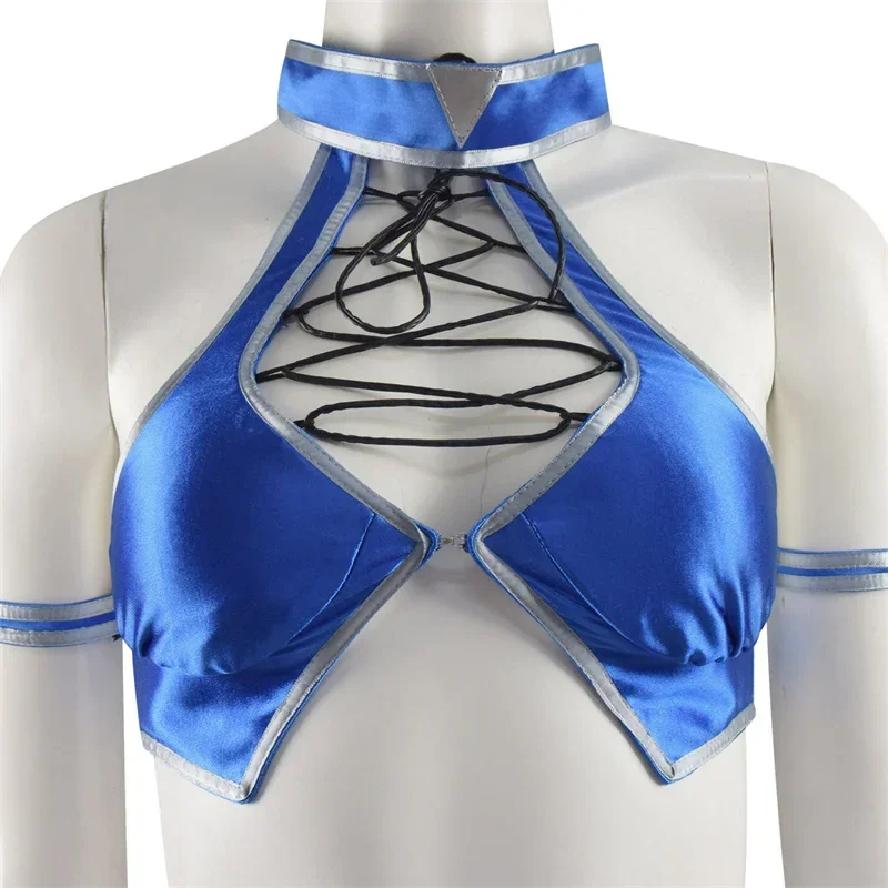 New 2025 mortal Kitana cosplay costume outfits Blue adult women Girl Ninja uniform Halloween carnival suit X159