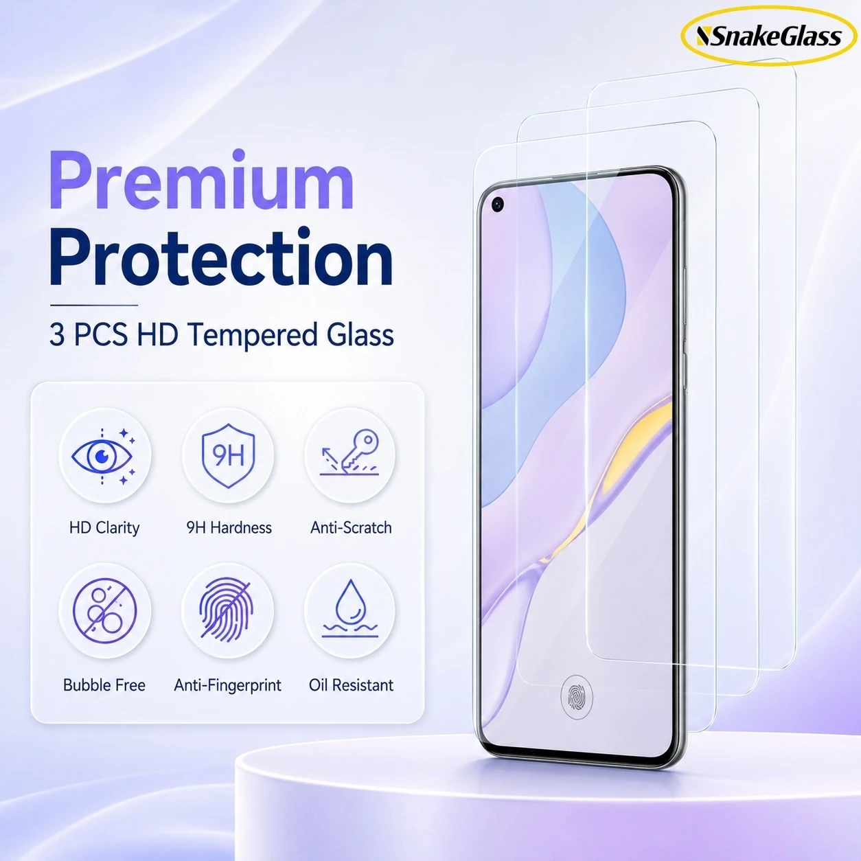 Huawei Nova 12 - Protecteur d'écran, 3 pièces, en verre