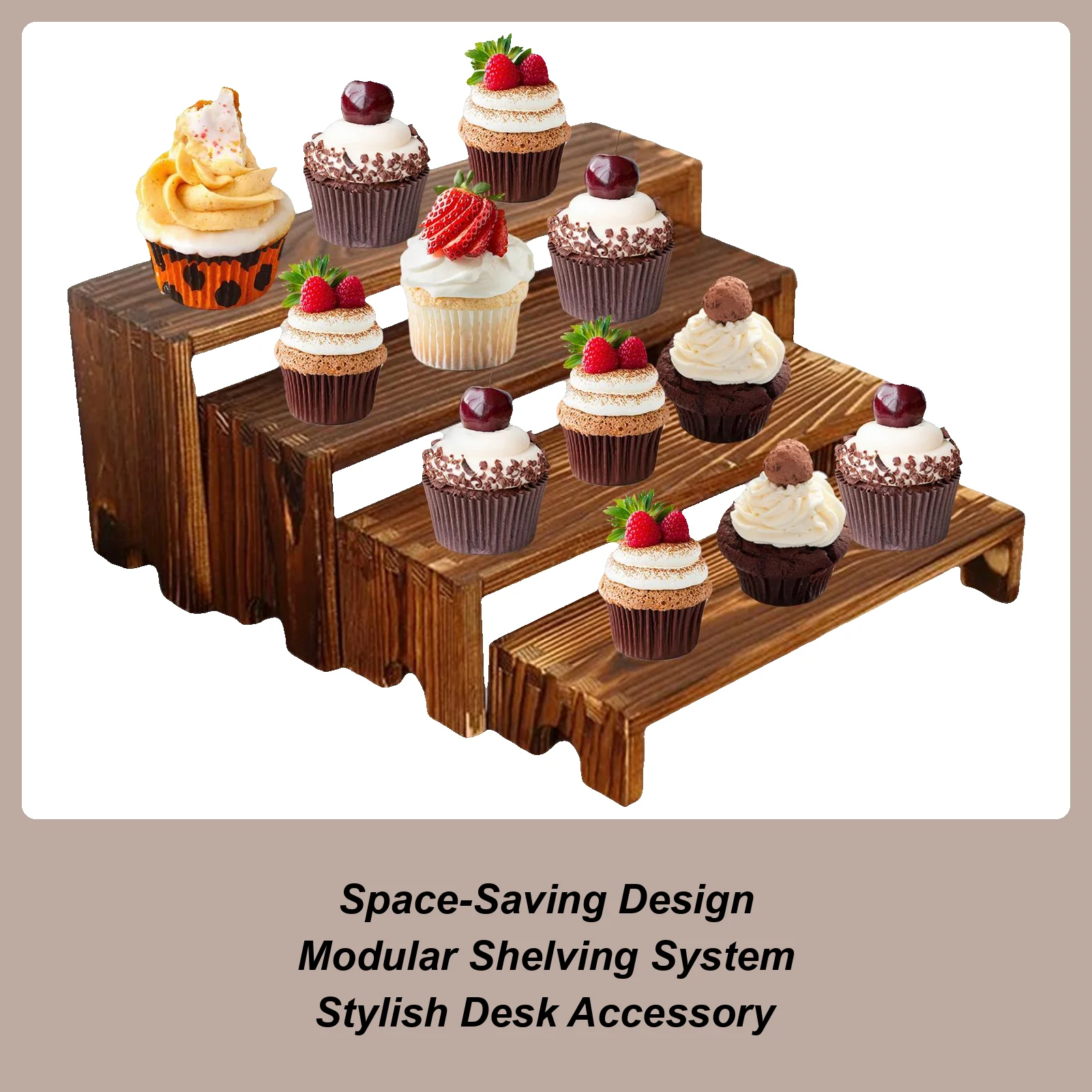 

Подставки для десертов, настольные стойки для демонстрации деревянных полок, 4-х предметный стеллаж для хранения, органайзер для домашнего декора для столешницы