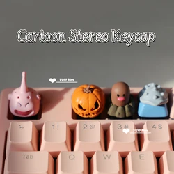 Teclas retroiluminadas personalizadas de calabaza pequeña, tapa de teclado mecánico Cherry MX, estéreo de dibujos animados, adecuado para juego ESC