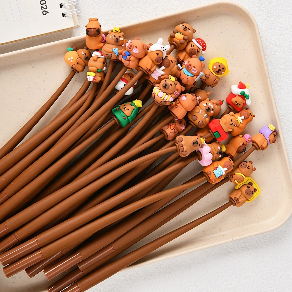 24pcs Wholesale Capybara Kapibara Shake  Neutral P Decompression Shake Pen Student Prize  Stationery Store Gift  Back To School