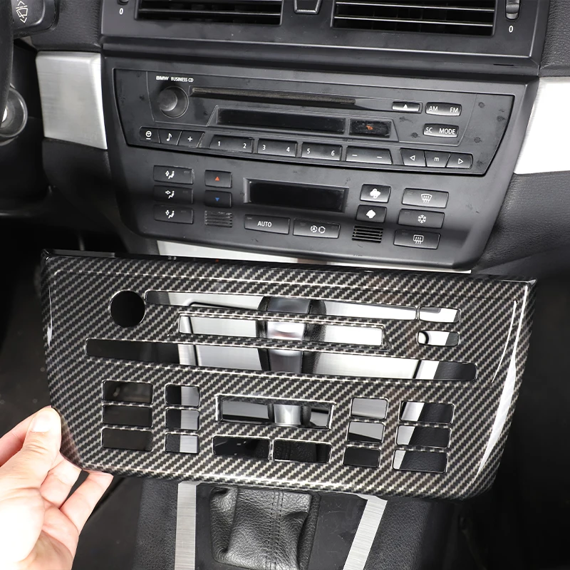 

ABS Carbon Fiber Car Center Console Air Conditioning CD Control Panel Cover Trim For BMW X3 E83 2006-2010 Interior Accessories