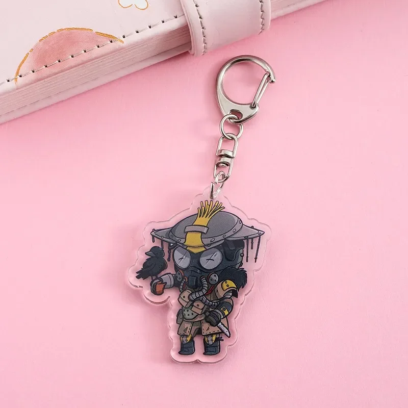 Apex Legends Gibraltar مفتاح الحياة سلسلة مفاتيح مصنوعة من الأكريليك قلادة شخصية البطل موضوع مجوهرات إكسسوار من البر الرئيسى للصين #4