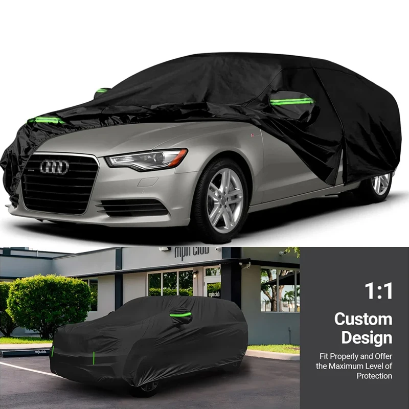 

Водонепроницаемый автомобильный чехол, замена на заказ для Audi A6/S6 2004-2025 годов с ветрозащитной лентой на молнии двери для защиты от снега, дождя и пыли от града