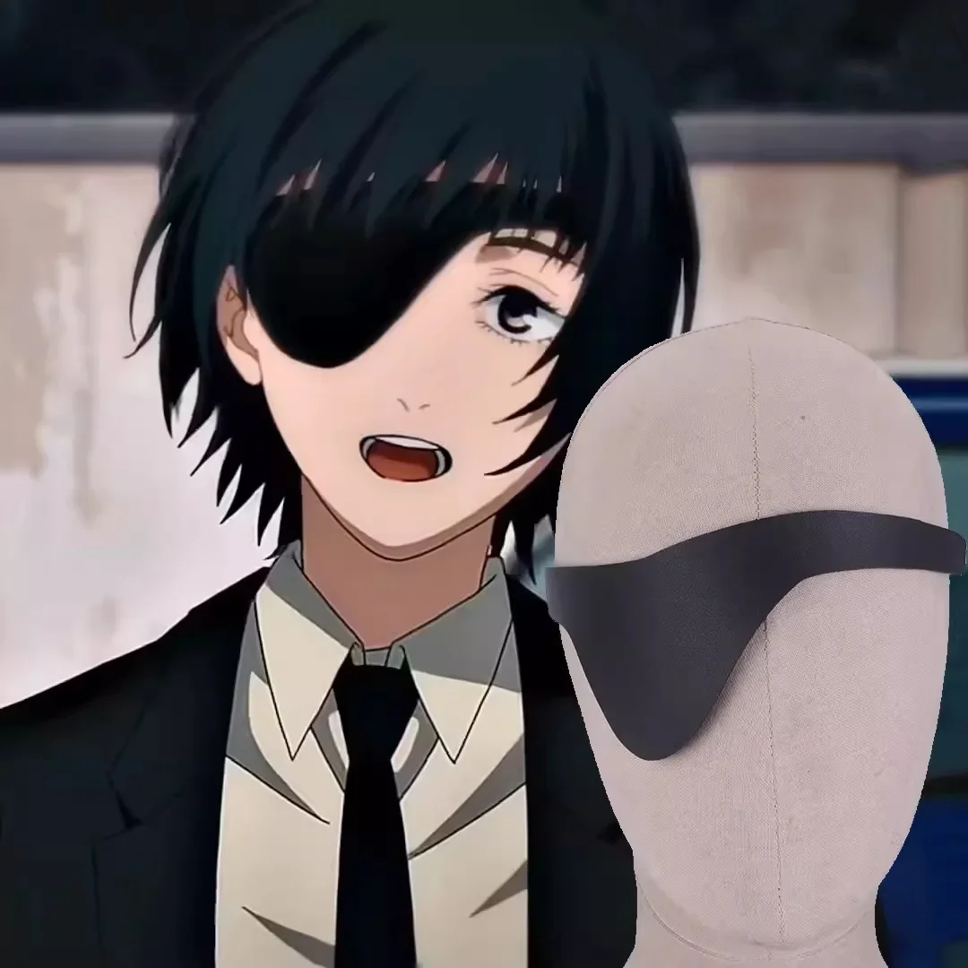 بالمنشار رجل عين واحدة اييشادي هيمينو قناع عين للكبار الأسود إيباتش تأثيري حلي اكسسوارات كوميك كون الأداء الدعائم