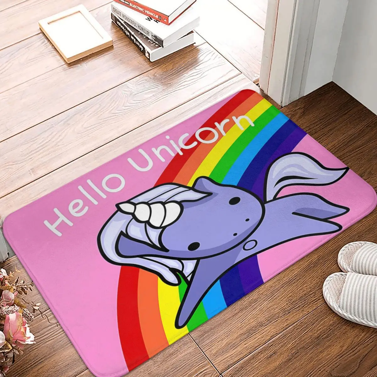 Takeshi Kovaks Hello Unicorn 40x60cm Carpet Polyester Floor Mats Retro Bathroom Gifts