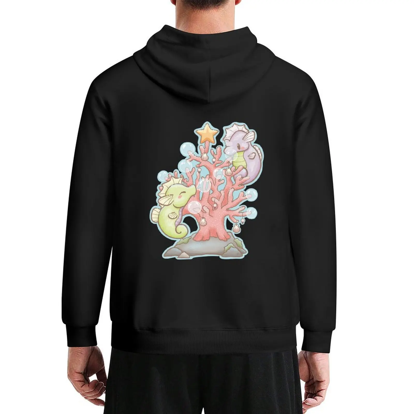 

Seahorse Holiday Coral Hoodie men's sweat-shirt set clothes for men korean clothes autumn clothes hoodies for men