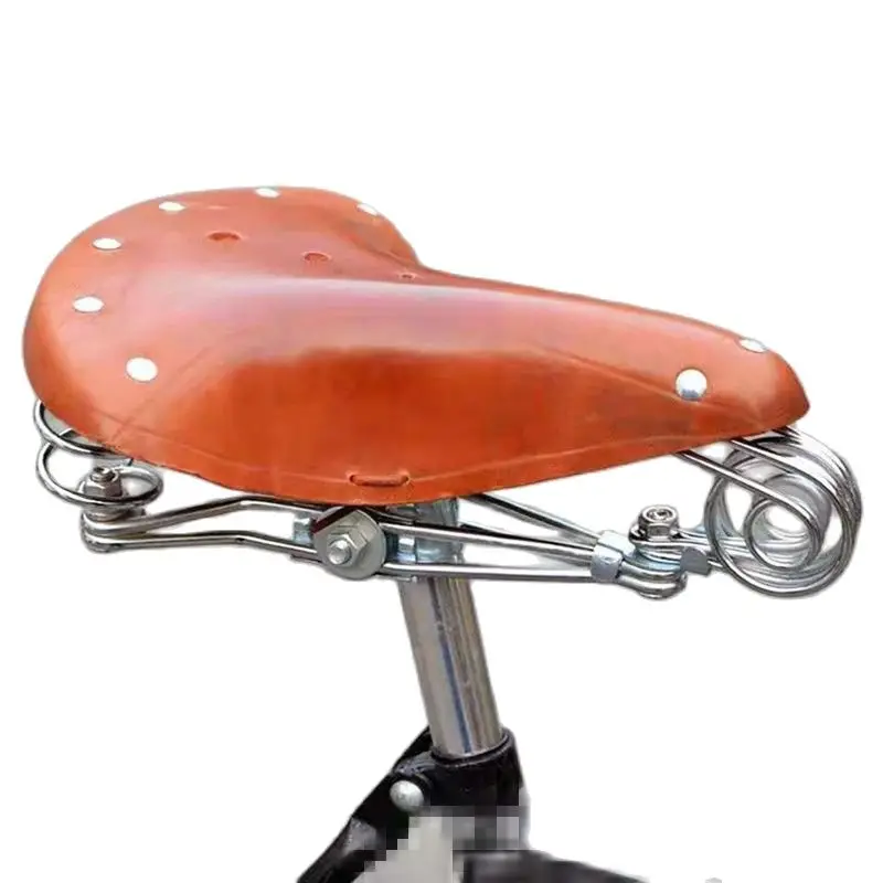 

Бесплатное велосипедное седло, седло из натуральной кожи, винтажное весеннее седло со слоном из натуральной кожи, старый стиль G11