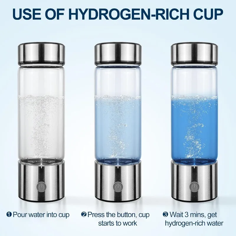 Hydrogen Water Bottle,Portable Hydrogen Water Bottle Generator for Home Office Travel Daily Drinking