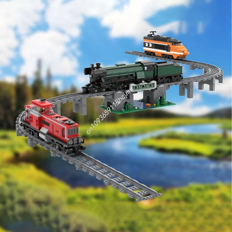 

648pcs MOC Train Bridge over Creek Train Building Blocks Christmas Family Friendly DIY Designed for Creative Playtime Toys Gift
