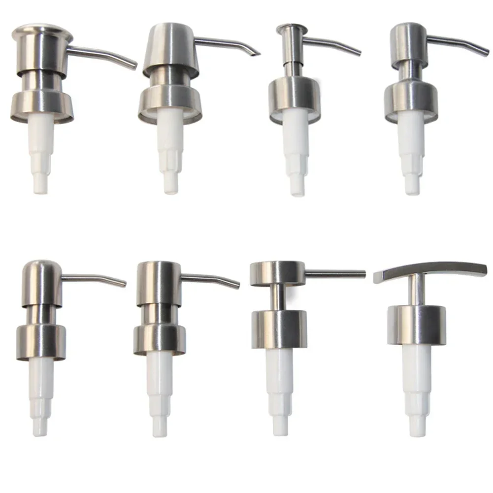 Stainless Steel Soap Pump Liquid Lotion Dispenser Heads Bathroom Liquid Soap Dispenser Toilet Hands Replace Lotion Shampoo Pumps