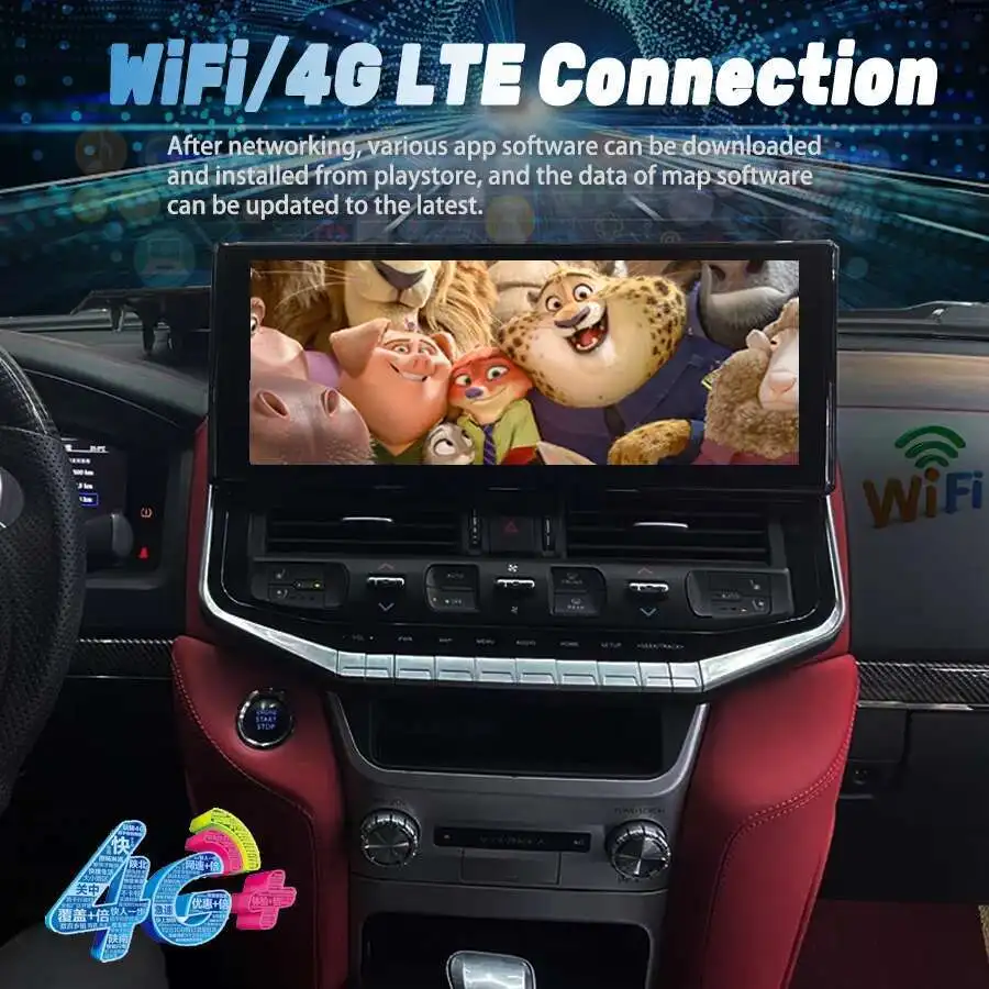 Car Radio For Toyota Land Cruiser 200 LC200 2008-2022 16.2 inch Android QLED Touch Screen Multimedia Player Navigation Stereo 4G