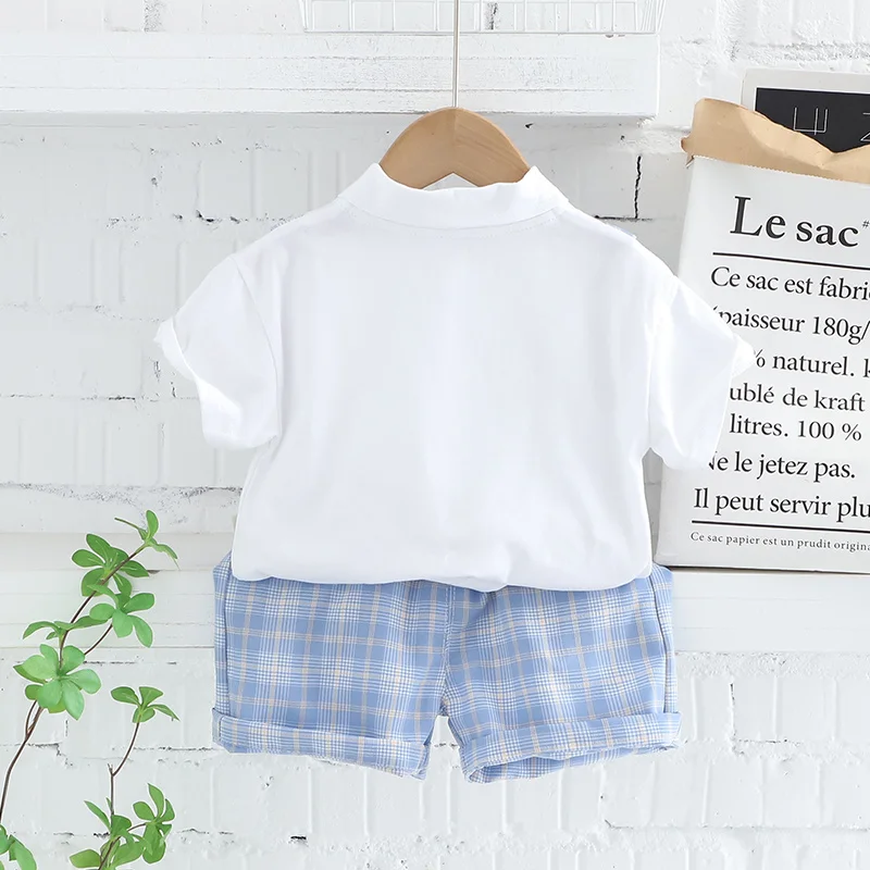 New Kids Clothes Suit Summer Children Boy Girl Patchwork T Shirt Shorts 2Pcs/Set Baby Toddler Clothing Infant 1 2 3 4 5 Years