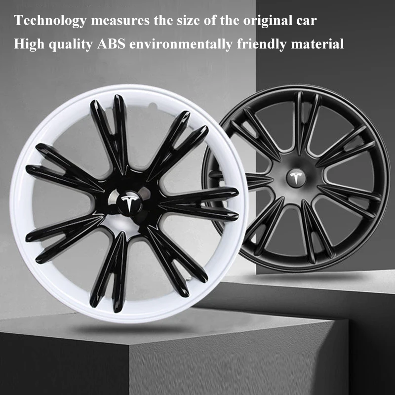 Hub Cap For Tesla Model Y 2021-2023 Wheel Cover Symmetric 19 Inch Black White Sports Wheel Hubcap Car MODELY New Accessories