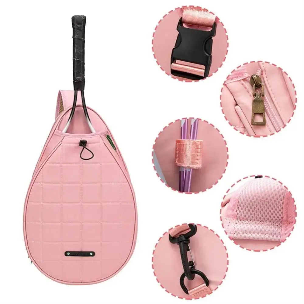 

One Shoulder Tennis Bag Large Capacity Pure Color Badminton Bag Korean Style Crossbody Tennis Crossbody Bag Women