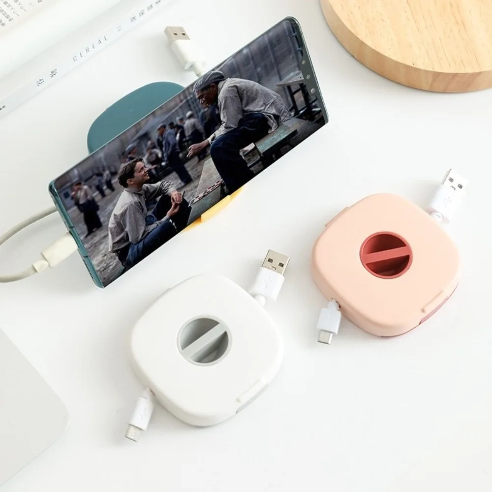1PCS Cable Organizer Rotating Cable Winder Box Plastic Portable Wire Storage Case Phone Holder Mouse Wire Earphone Cord Storage