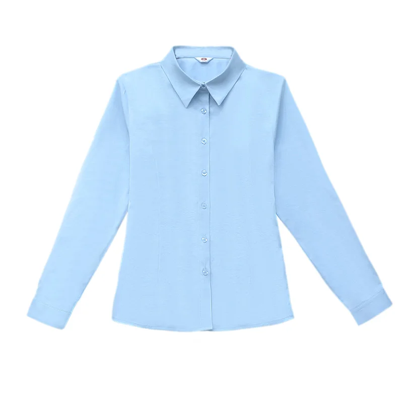 New Women'S Fashion Spring Autumn Professional Dress Collar Pure Color Long Sleeve Top Business Workplace Interview Work Shirt