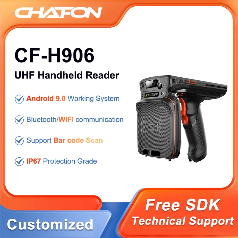 Chafon CF-H906 UHF Handheld Rfid Reader Long Range Android 11.0 with Wifi Bluetooth 4G GPS Camera Function for Warehouse Manage