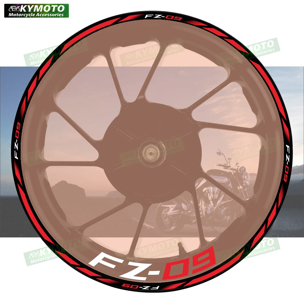 

Для FZ-09 FZ09 аксессуары для мотоциклов 17-дюймовые наклейки на передние и задние колеса обтекатель ступицы модифицированный обод светоотражающие наклейки