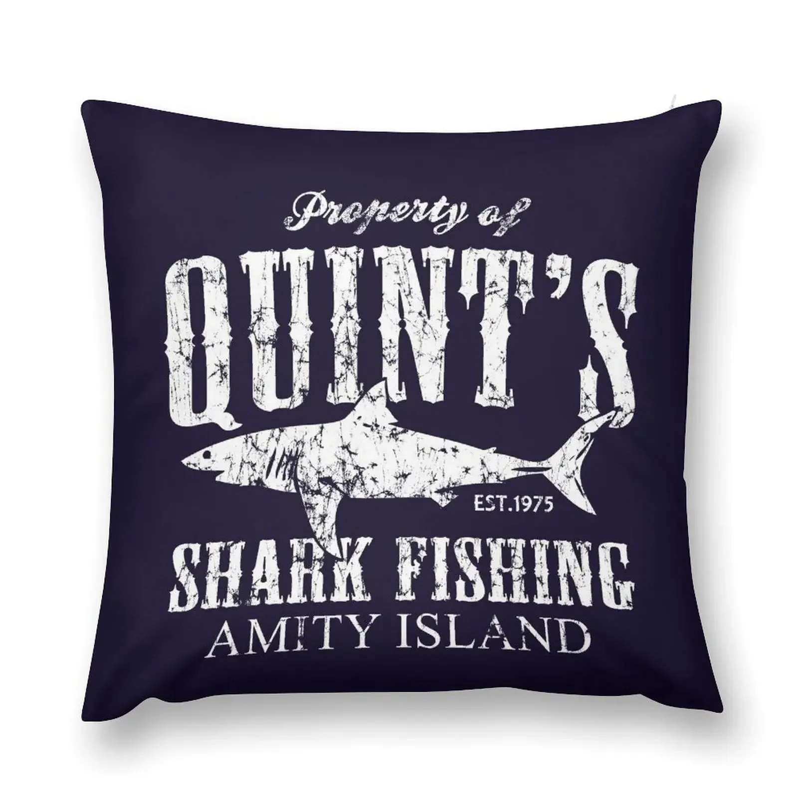 

Quints Shark Fishing Amity Island Throw Pillow Marble Cushion Cover Pillow Case pillow