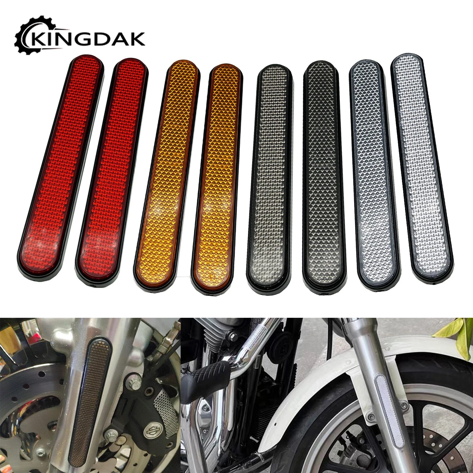 Motorcycle Front Fork Reflector Sticker Lower Legs Slider Saddlebag Reflective Cover For Harley Dyna Softail Sportster Fatboy 