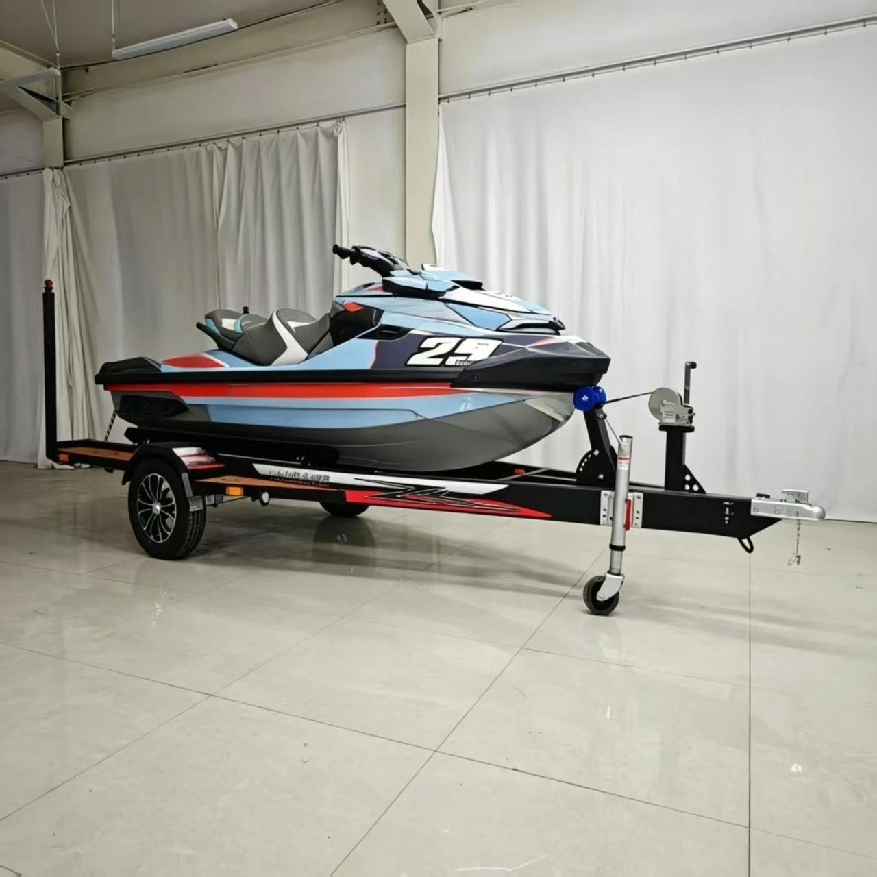 Motor boat trailer, heavy-duty jet skis transportation