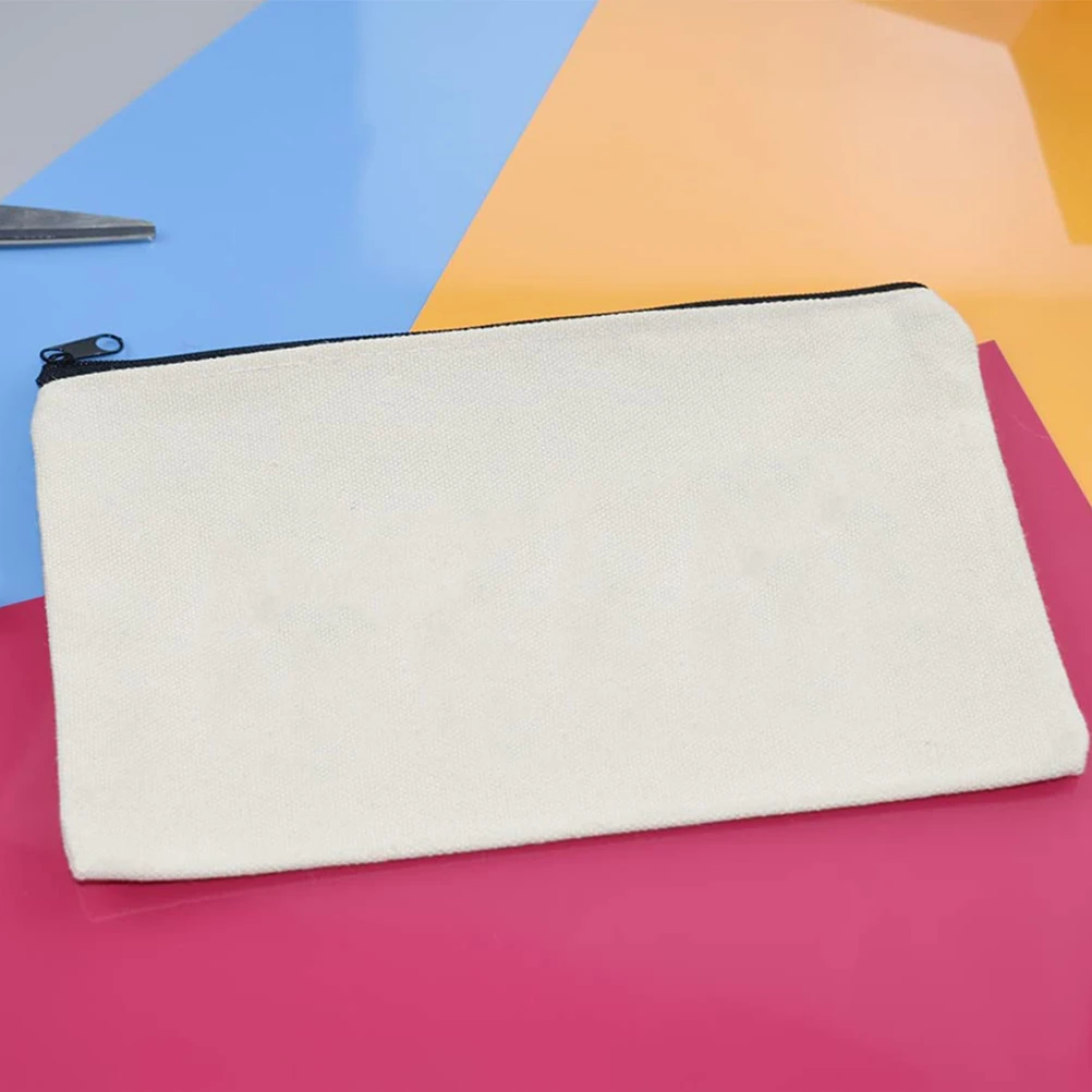 14Pcs Pencil Bags Canvas Multipurpose Zipper Stationery Storage Pouches Small Lightweight Portable Organizer