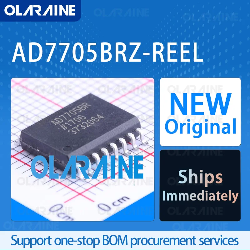 

1/5/10Pcs AD7705BRZ-REEL SOIC-16 original ic chip Analog-to-digital converters - ADCs RoHS 2 Channel 3-Wire, SPI Voltage 5.5 V