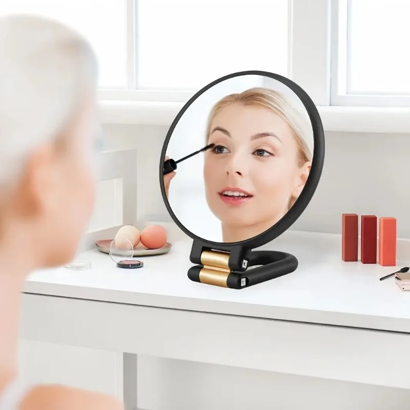 Handheld Makeup Mirrors Portable 10/20/30/40/50X Magnification Mirror 360° Adjustable Folding Travel Makeup Supplies Room Decor
