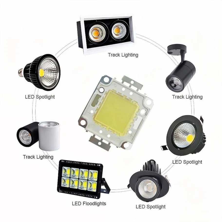 AvvRxx LED Bead 10W 20W 30W 50W 100W Cob Berdaya Tinggi Terintegrasi 24 * 40MIL 6500K 3500K untuk Lampu Sorot Highbay Lampu Jalan