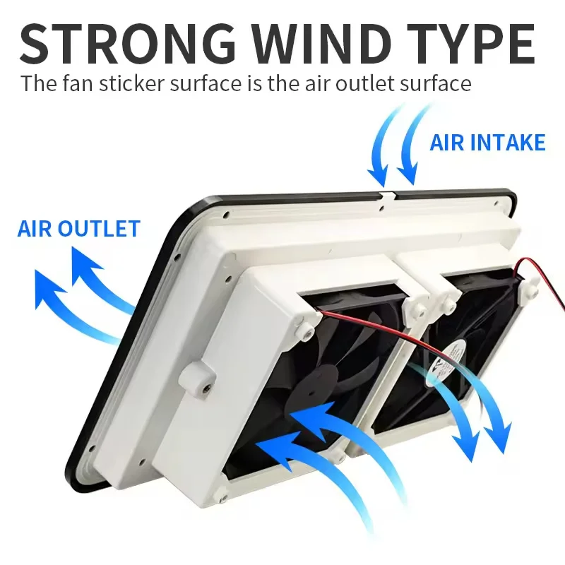 12V White Caravan Ventilation Fan Air Vent Ventilation Cooling Exhaust Fan Waterproof RV Side Air Fan RV Silent Ventilation