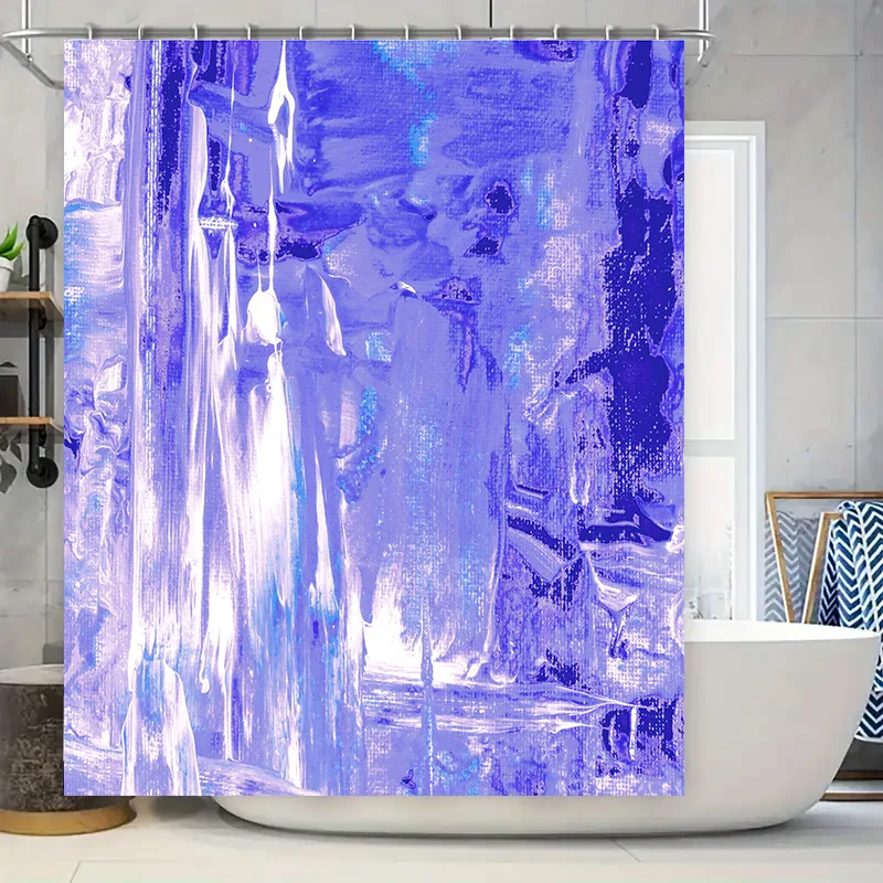 

Синяя занавеска для душа с цветочным принтом, домашний декор, водостойкий коврик для ванной, коврик для украшения ванной комнаты, аксессуары 240x180 см (фиолетовый)