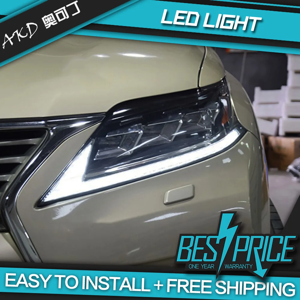 AKD Car Styling Head Lamp for Lexus RX270 RX330 RX350 RX400 Headlights 2009-2015  LED Headlight DRL Signal Projector Accessories