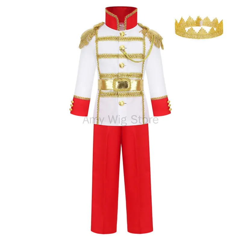 Fantasia Prince Cosplay infantil, casacos com calças, Halloween, conto de fadas, performance de palco, rei, fantasias infantis