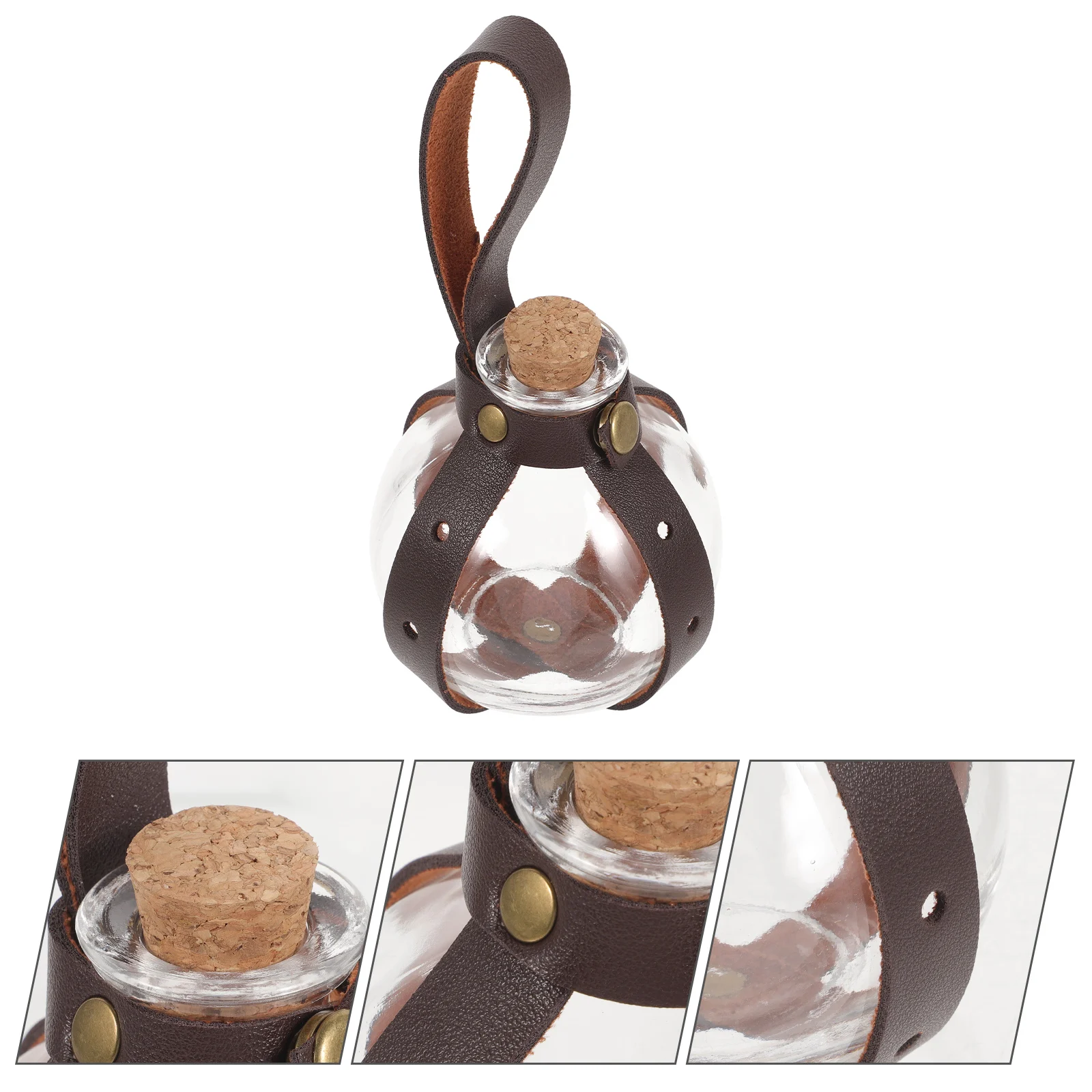 

1Set Halloween Potion Bottle Set Spherical Glass Bottle Belt Holder Perfect Role Play Accessory Renaissance Fair