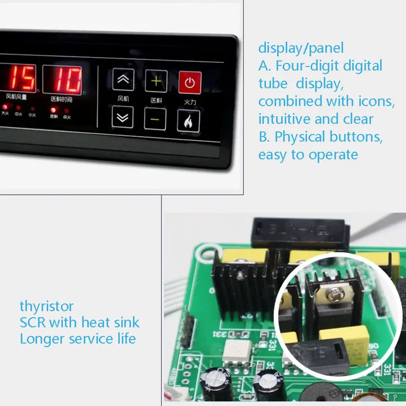 Heating Pellet Stove Display LED Digital Control Board Circuit Board Thermostat Oven Stove Accessories Pellet Burner Controller