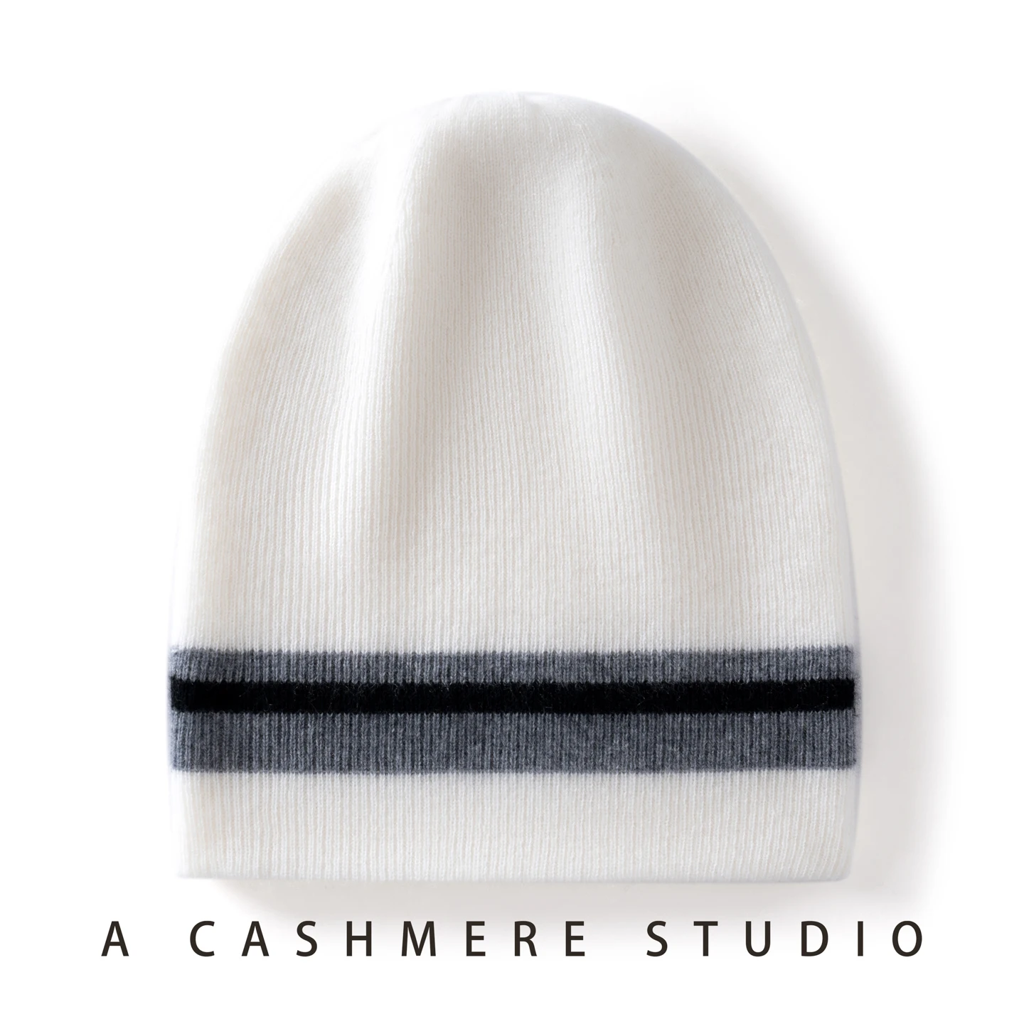 New 100% Cashmere Women's Hat For Winter 2026 Lady Warm Soft Patchwork Color Beanies Bonnet Slouchy Street Y2K Skullies For Girl
